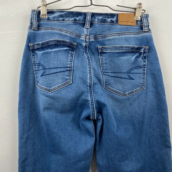 American Eagle Women's Jeans Size 00 Distressed Mom Regular Soft Stretch Denim - Picture 14 of 16